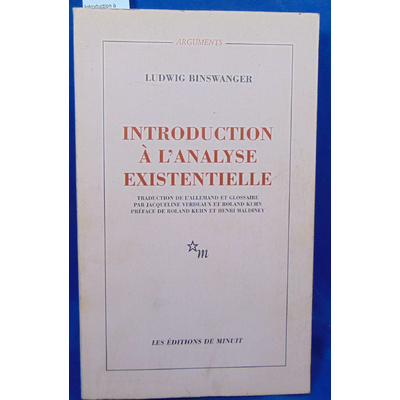 Binswanger  : Introduction à l'analyse existentielle...