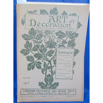 : Art et décoration Mars 1913. Desvallieres, Coussins, salon des artistes...