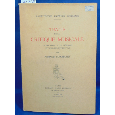 Machabey  : Traité de la critique musicale...