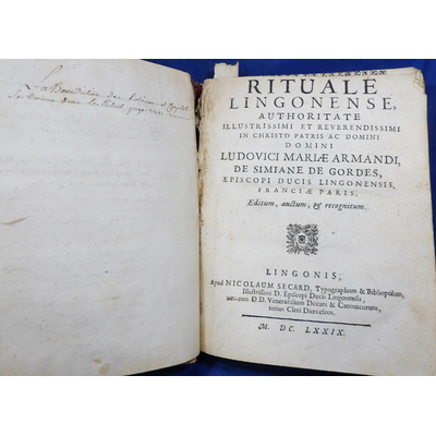 Gordes  : Rituale Lingonense, authoritate 1679...