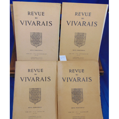 : 4 N° Revue du Vivarais 1958 Tome LXII Janvier Mars  /   Avril juin / Juil. Sept / Oct décembre...