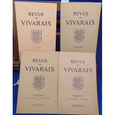 : 4 N° Revue du Vivarais 1984 Tome LXXXVIII Janvier Mars  /   Avril juin / Juil. Sept / Oct décembre...
