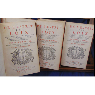 Montesquieu  : De l'esprit des loix. Nouvelle édition 1749...
