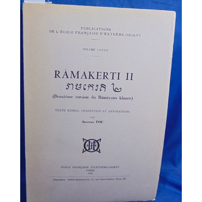 Pou  : Ramakerti II : Deuxieme Version Du Ramayana Khmer...