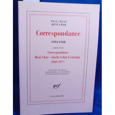 Celan Paul : Correspondance: (1954-1968)...