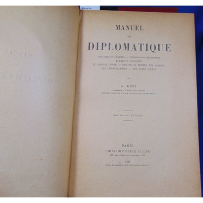 Giry  : Manuel de diplomatique...