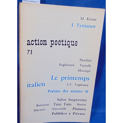 : Action poétique 71 Le printemps italien...