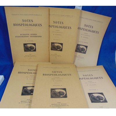 Jeannel  : Notes biospéologiques N°1 au 6...