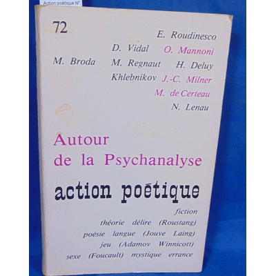 : Action poétique N°72. Autour de la psychanalyse...
