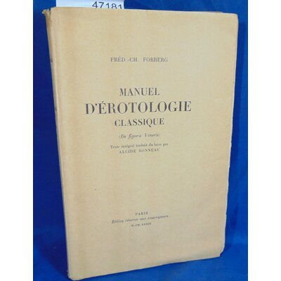 Forberg  : Manuel d'erotologie classique...