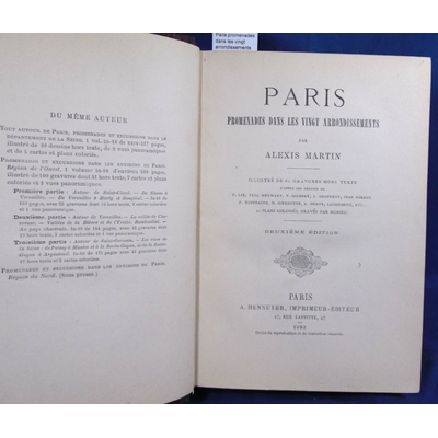 Martin  : Paris promenades dans les vingt arrondissements...