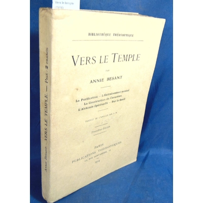 Besant  : Vers le temple (1914)...