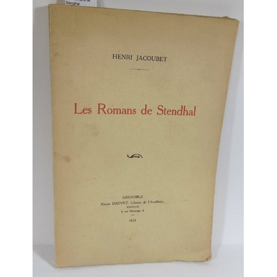 Jacoubet  : Les Romans de Stendhal...