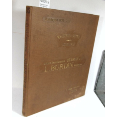 : Catalogue  Bois 1919 Machines outils , Outillage L. Burdin...