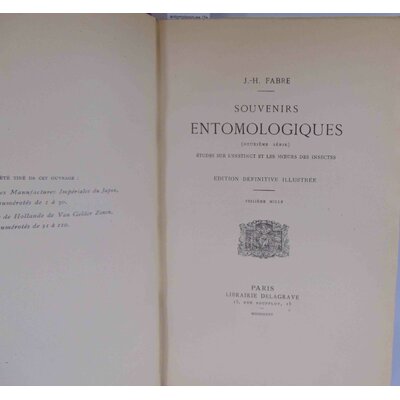 Fabre  : souvenirs entomologiques (2e série )...