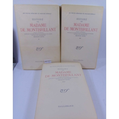 Roth  : Histoire de Madame de Montbrillant texte intégral publié pour la première fois avec une introduction,