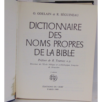 Odelain  : Dictionnaire des noms propres de la Bible - O. Odelain...