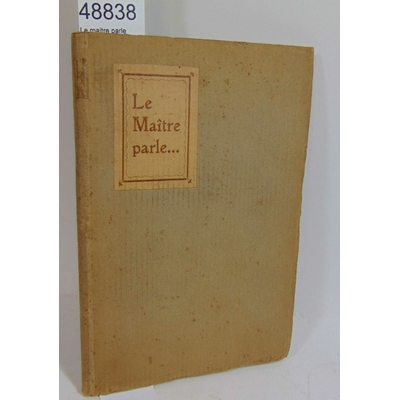goldsmith  : Le maitre parle (1926)...
