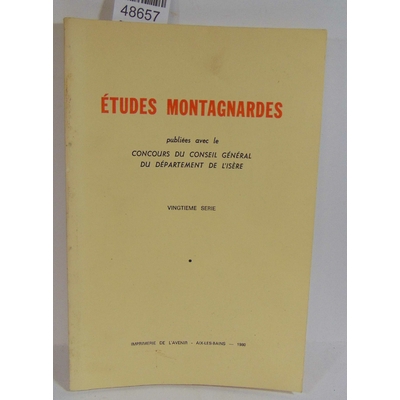 : Etudes montagnardes 20e serie 1980...