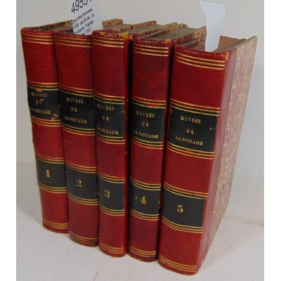 La Fontaine  : 5 vol. : Oeuvres diverses 1758  de M de  La Fontaine, Fables choisies 1757...