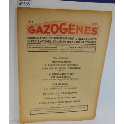 : Revue Gazogenes N°1...