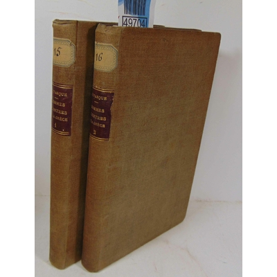 Plutarque  : Vies des hommes illustres de la Grece. 2/2 vol. Traduction de Ricard 1873...