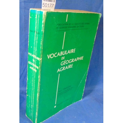 Fénelon  : vocabulaire de géographie agraire. Par FENELON Paul...