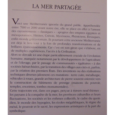 Guilaine  : La mer partagée - La Méditerranée avant l'écriture...