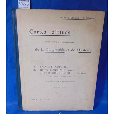 Dubois  : Cartes d'étude de l'histoire et de la géographie. Antiquité, géographie générale Amérique, Australie