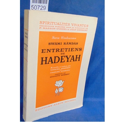 Ramdas  : Entretiens de Hadeyah, recueillis et traduits par Natacha Agapieff et Charles Andrieu. Préface de Hu
