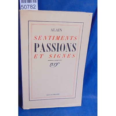 Alain  : Sentiments passions et signes. E. O. 1/90 sur alfa...