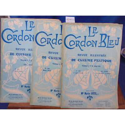 : 3 revues le Cordon Bleu N° 844 1929 ,857, 863 année 1930...