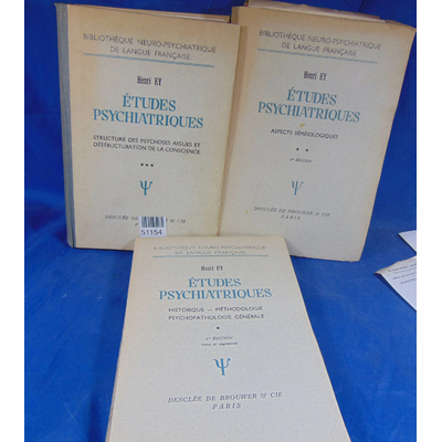 Ey  : Etudes psychiatriques. tome 1-2-3...