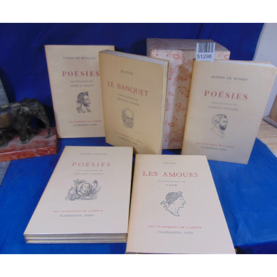: Les classiques de l'amour. 5 vol. ill. ,Ronsard, Chenier, Ovide, Platon, Musset...