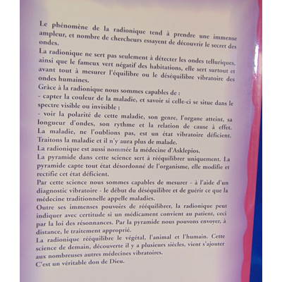 Hoppe  : La Radionique : La Guérison à distance par pyramides et ondes de formes. Par Armande Hoppe,Guy Neuvil