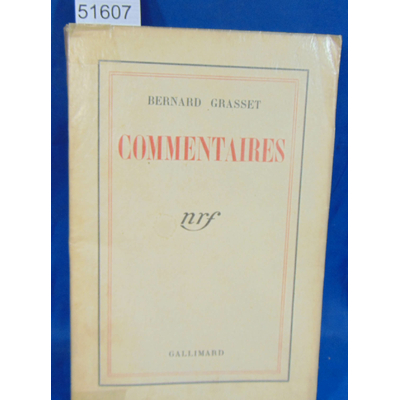 Grasset  : Commentaires...