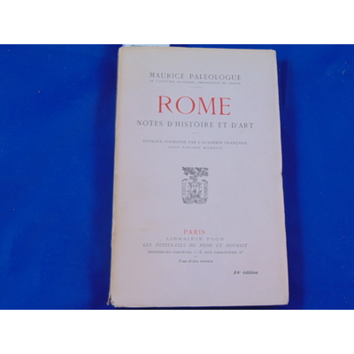 Paléologue : Rome, note d'histoire et d'art...