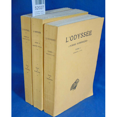 Homere  : L'odyssée "poésie homérique" Tome 1-2-3 chants I à XXIV...