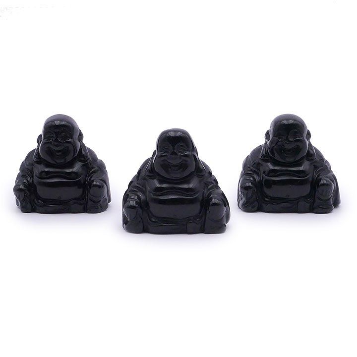 Bouddha en Obsidienne Noire - 40mm - Qualité A