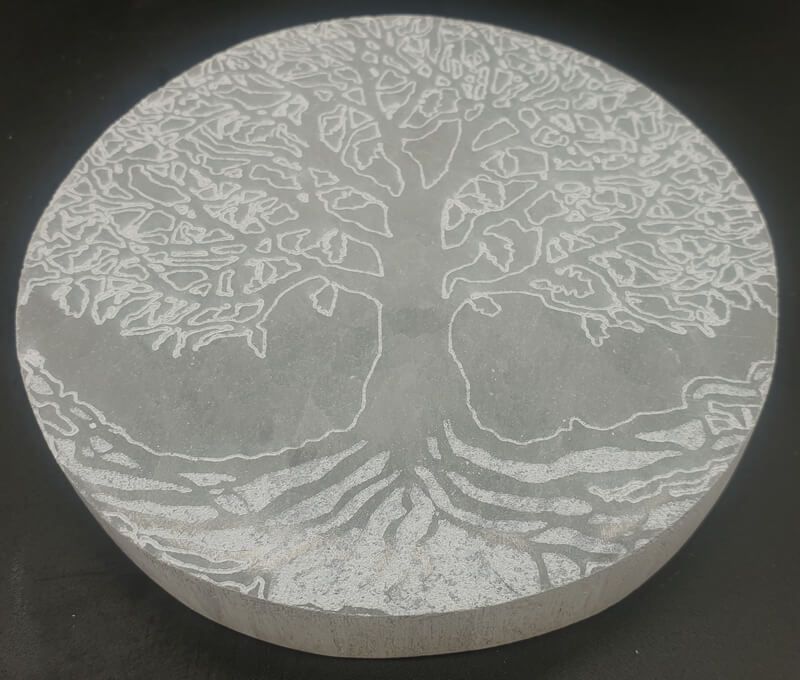 Plaque de Sélénite - Arbre de Vie - 10cm