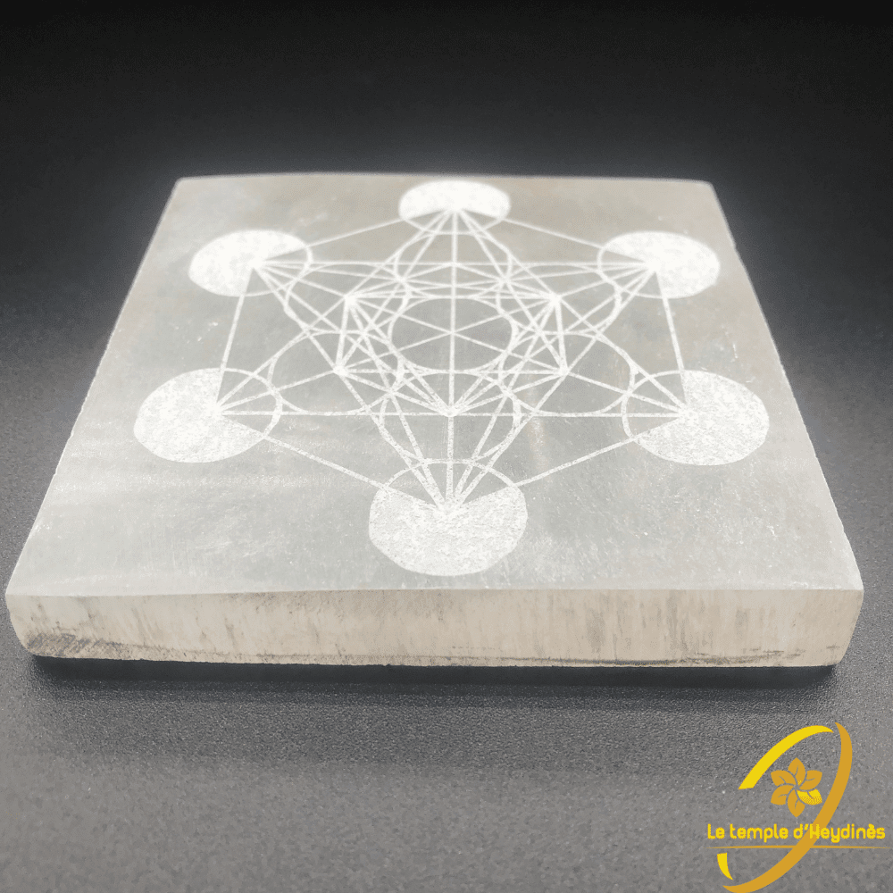 plaque-en-selenite-cube-de-metatron-gravee-boutique-esoterique-le-temple-d-heydines