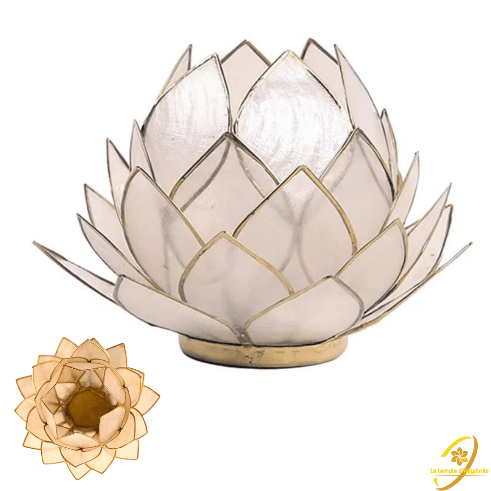 Bougeoir Lotus Capiz - Naturel - Grand Modele