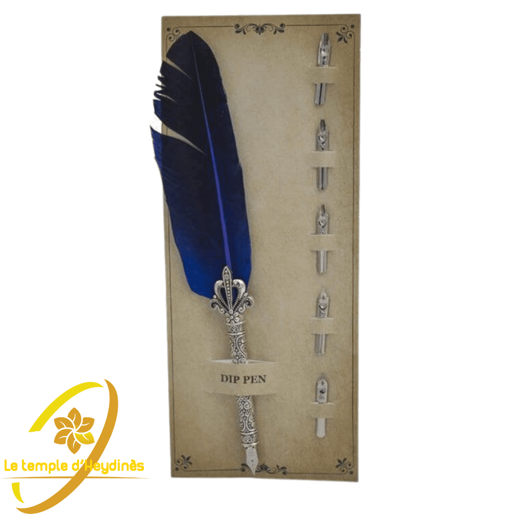 plumes-de-caligraphie-bleu-boutique-esoterique-le-temple-d-heydines