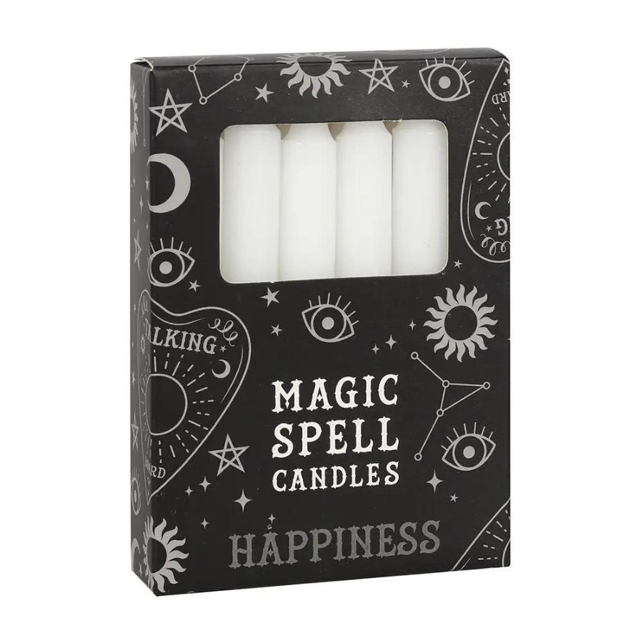 Bougies de rituel - teintées dans la masse - Blanche - 10cm - Pack de 12
