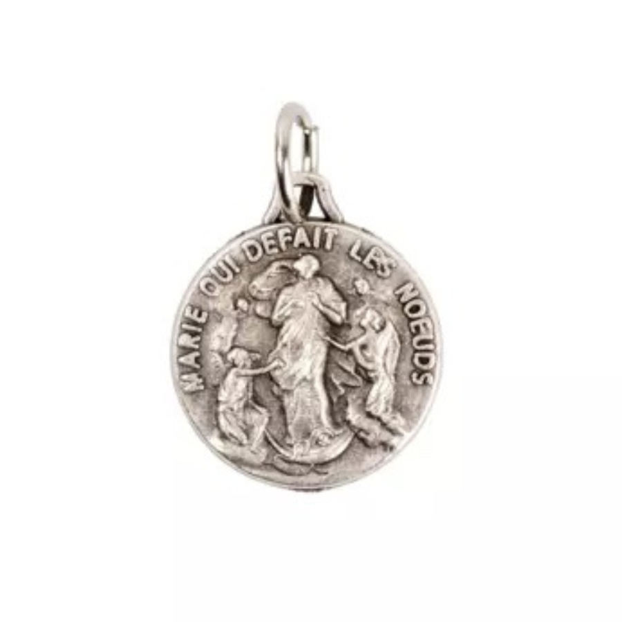 Pendentif Médaille Marie qui défait les noeuds - Métal - 1,5cm