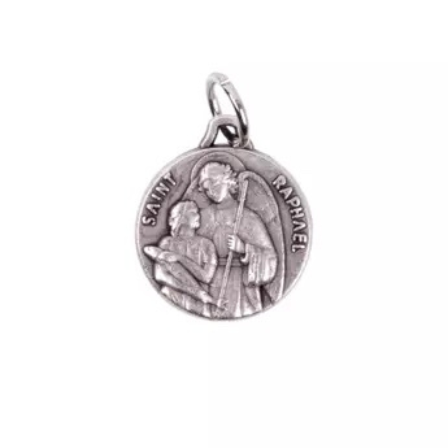 Pendentif Médaille Saint Raphaël - Métal - 1,5cm