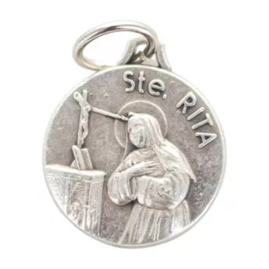 Pendentif Médaille Sainte Rita - Métal - 1,5cm