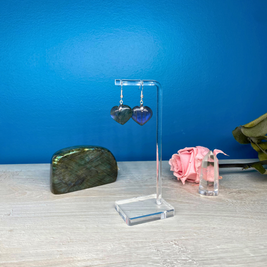 Balenciaga Boucles d'oreilles Bb Heart en laiton argenté Métallisé ref