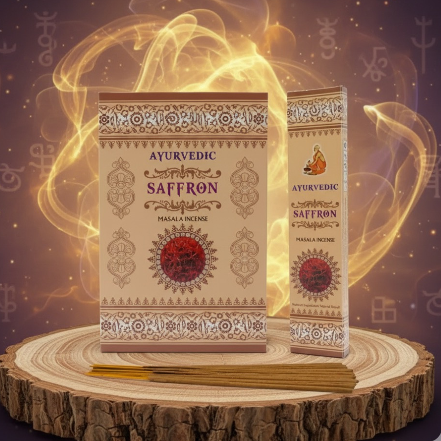 encens-en-batons-safran-ayurvedic-15-grammes-boutique-esoterique-en-ligne-le-temple-d-heydines