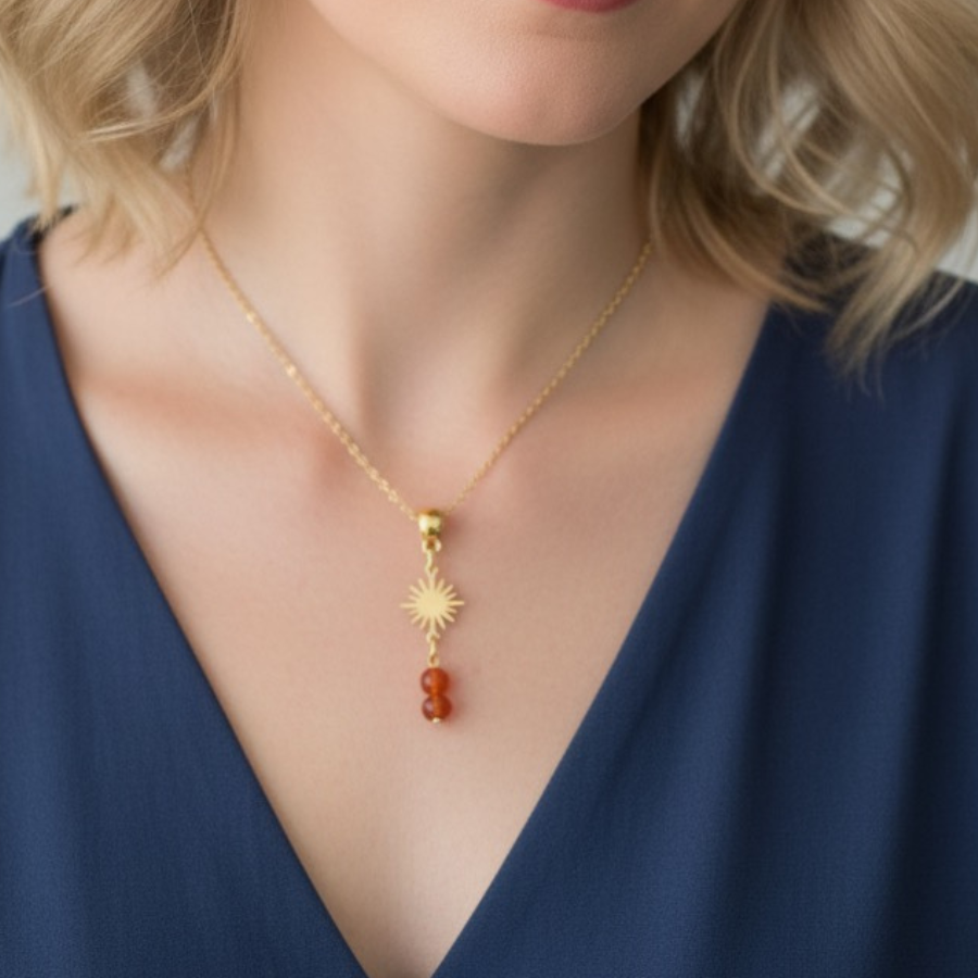 collier-cornaline-etoile-creation-boutique-esoterique-le-temple-d-heydines